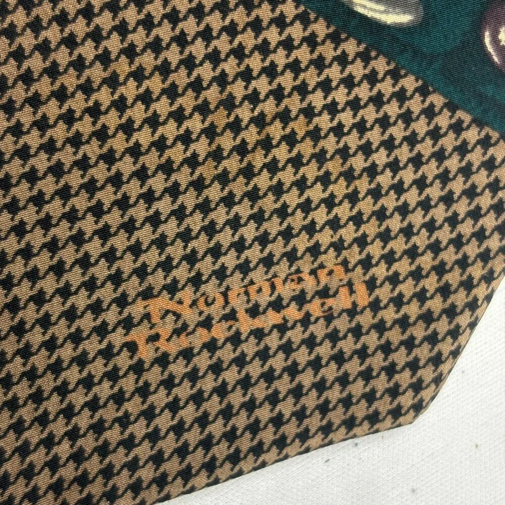 Vtg Norman Rockwell Father Daughter 100% Silk Neck Tie